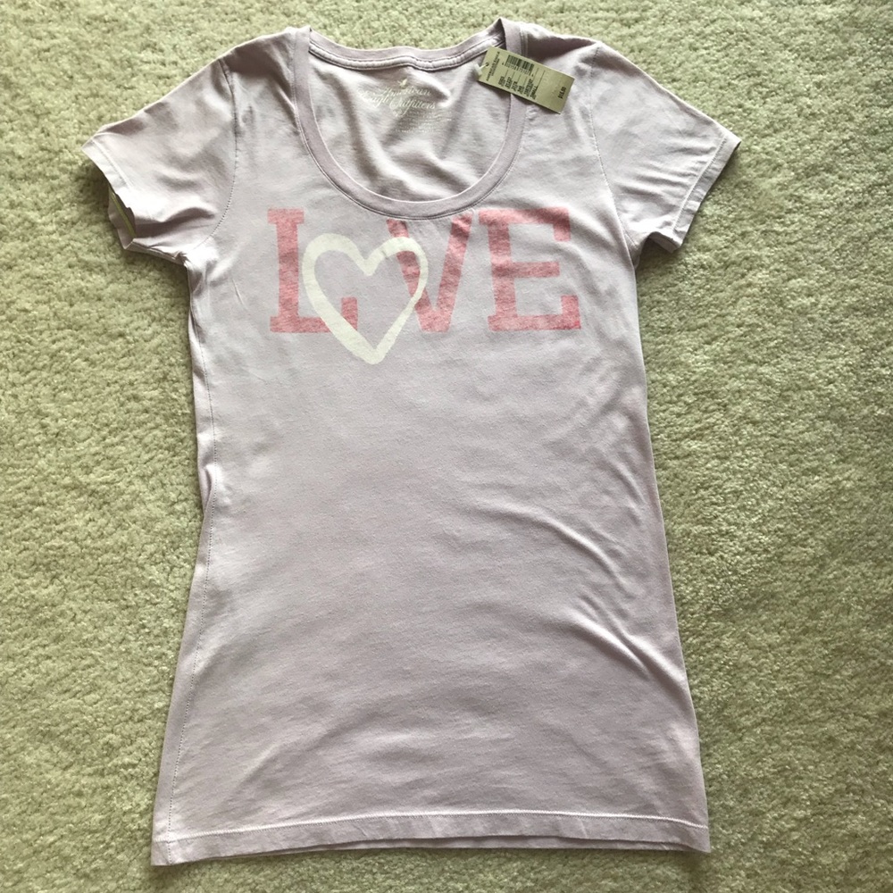 American Eagle Purple Love Graphic Tee